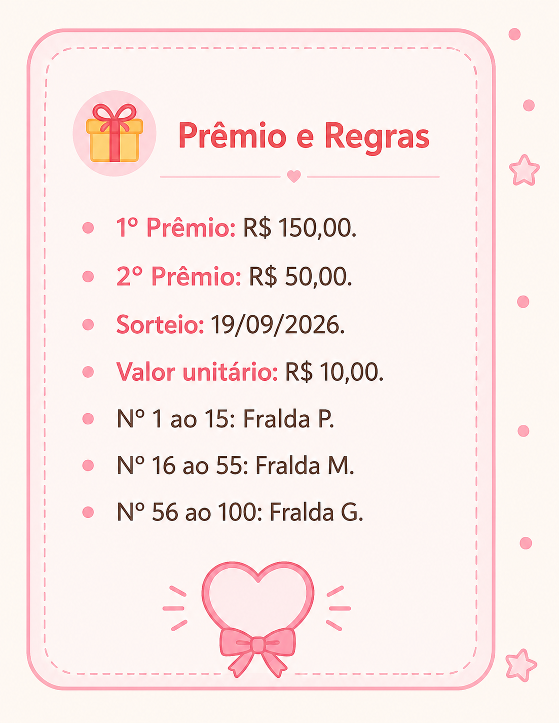 Prêmios e Regras
